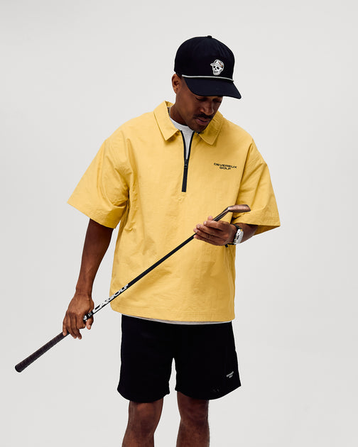 Nylon Short Sleeve Quarter Zip - Acid Yellow | Devereux