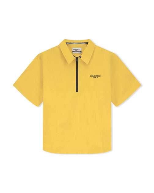 Nylon Short Sleeve Quarter Zip - Acid Yellow | Devereux