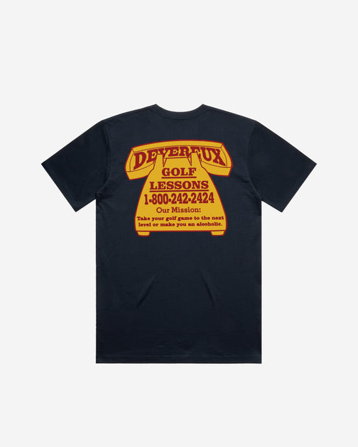 【DEVERAUX GOLF 】デヴァロー　メンズ　プリントTシャツ　S Devereux Golf Lessons T-Shirt - Navy