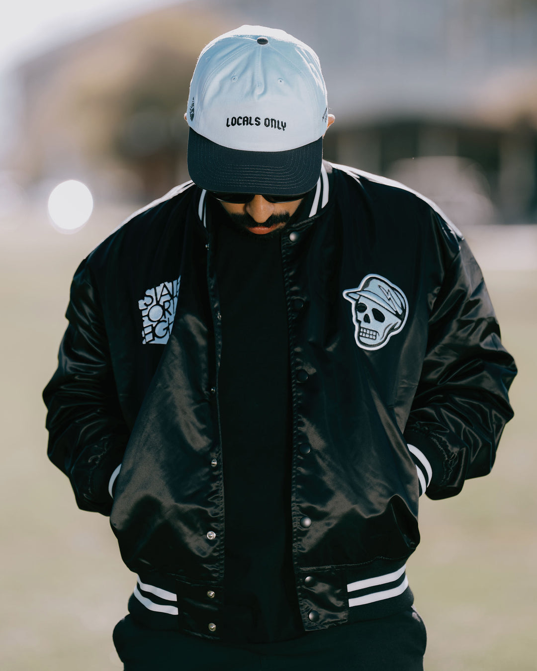 Locals Only Satin Bomber Jacket - Black – Devereux