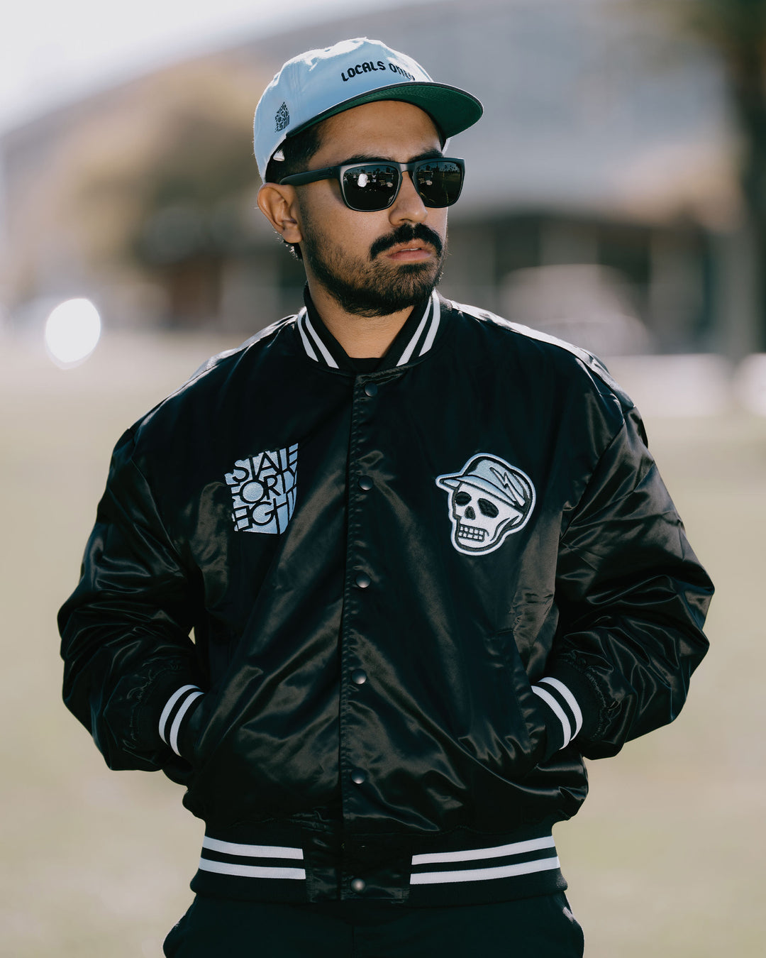 Locals Only Satin Bomber Jacket - Black – Devereux