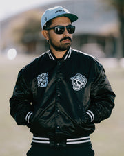 Locals Only Satin Bomber Jacket - Black