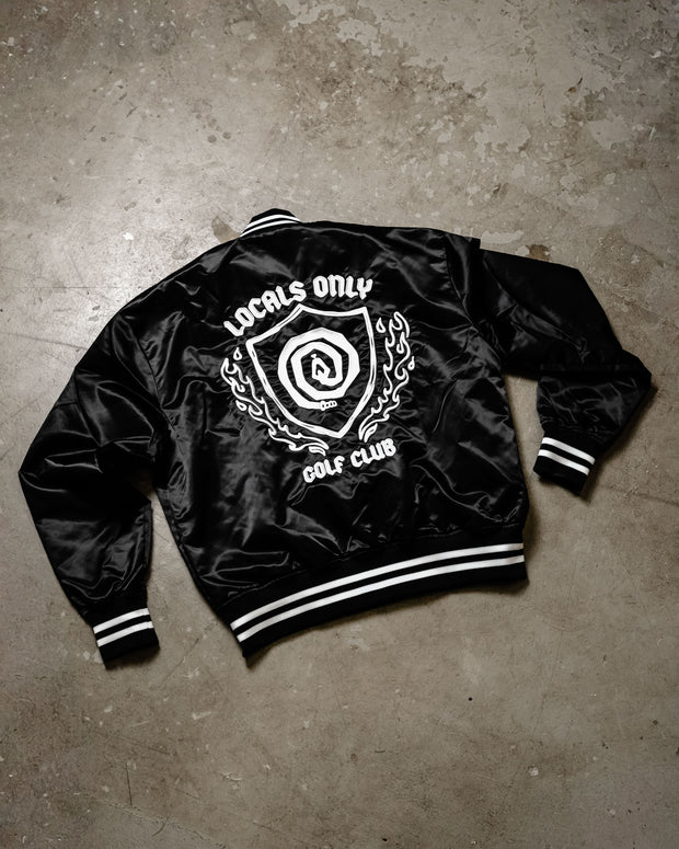 Locals Only Satin Bomber Jacket - Black