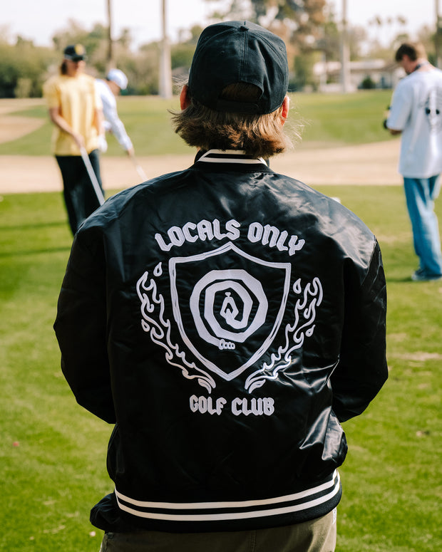 Locals Only Satin Bomber Jacket - Black