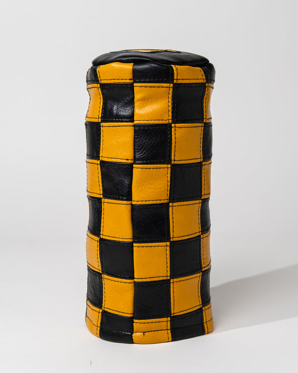 Checkered Barrel Driver Cover - Black / Gold