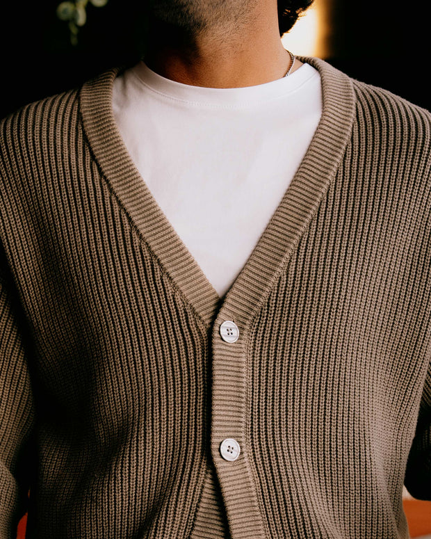 Fisherman Cardigan - Mushroom