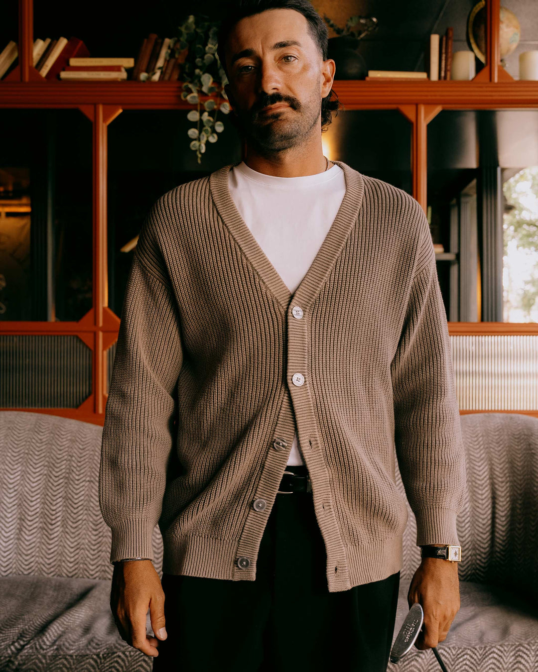 Fisherman Cardigan - Mushroom - Devereux