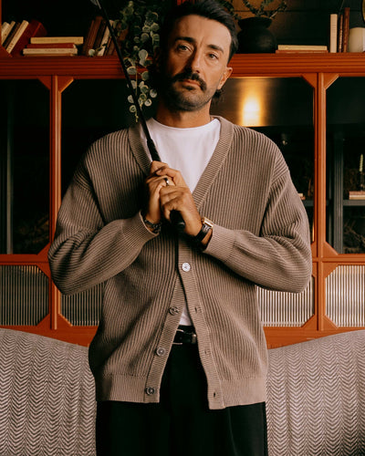 Fisherman Cardigan - Mushroom