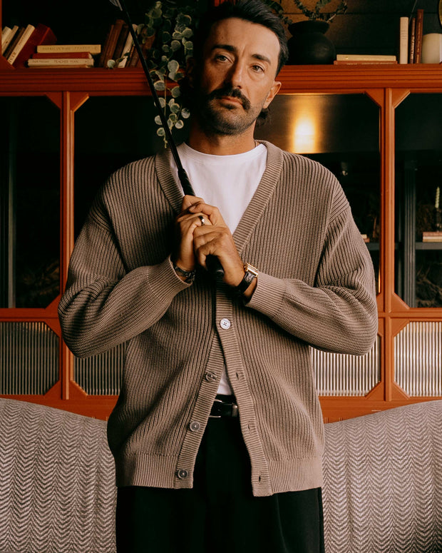Fisherman Cardigan - Mushroom