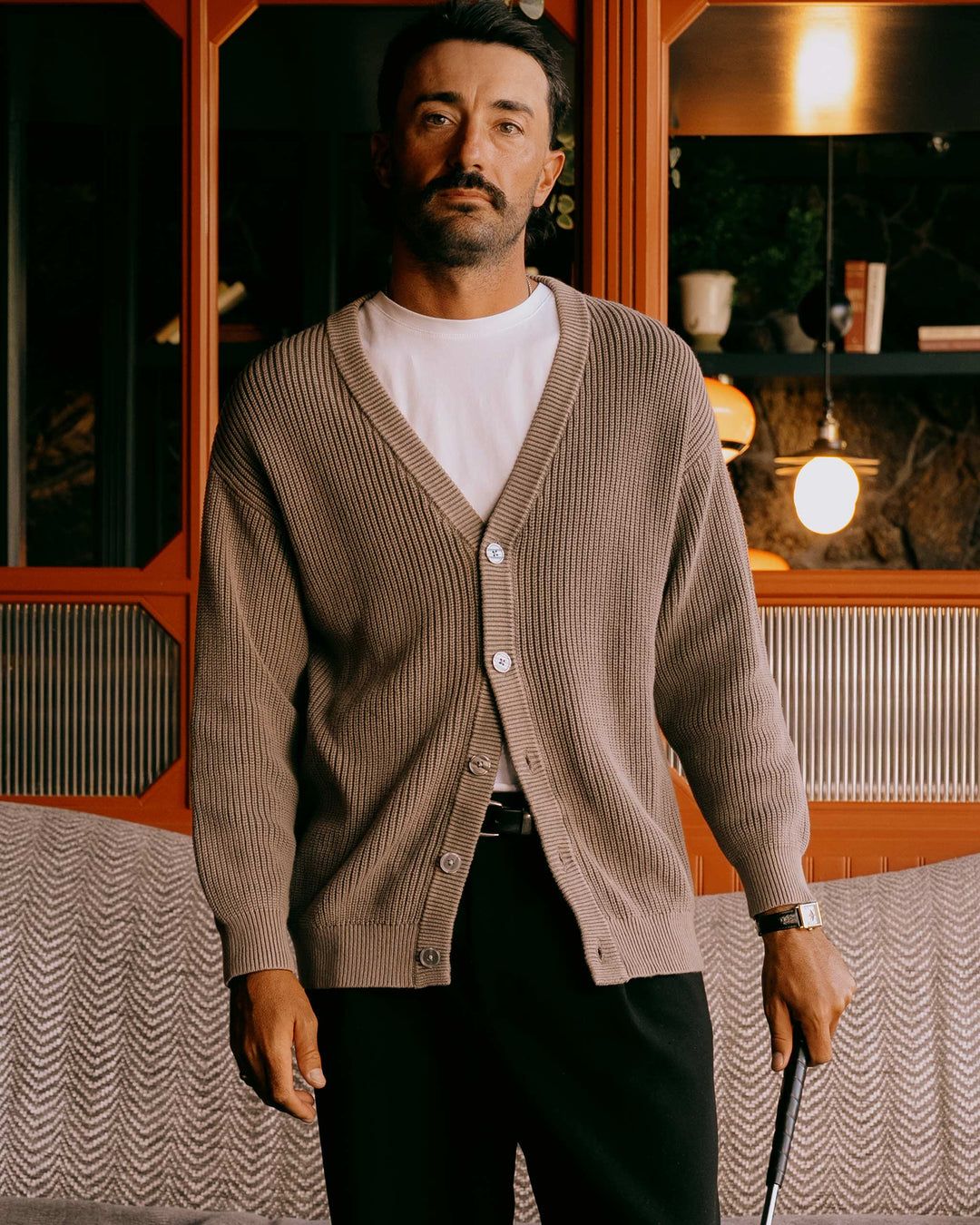 Fisherman Cardigan - Mushroom - Devereux