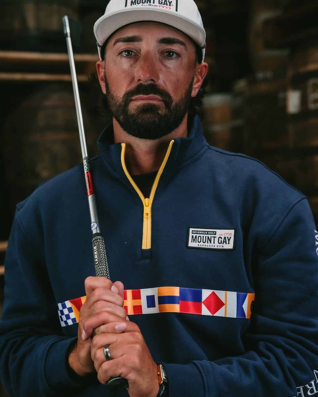 Nautical Flag QTR Zip - Navy – Devereux