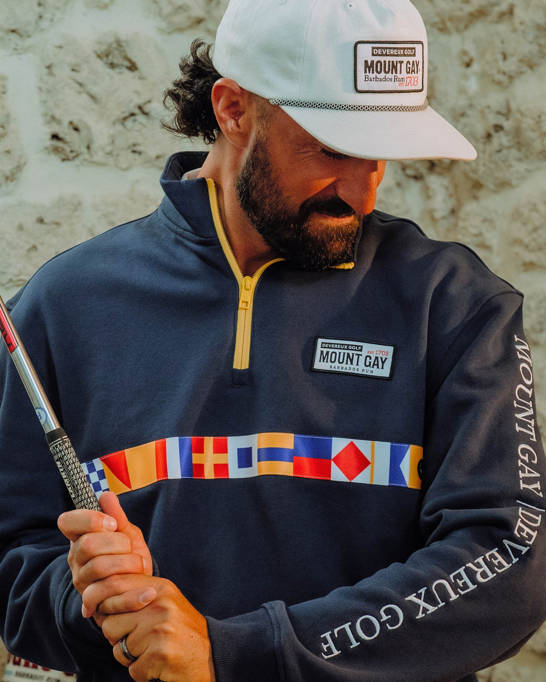 Nautical Flag QTR Zip - Navy – Devereux