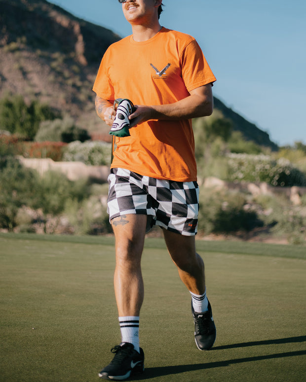 Devereux Mesh Golf Short Checker - Black / White