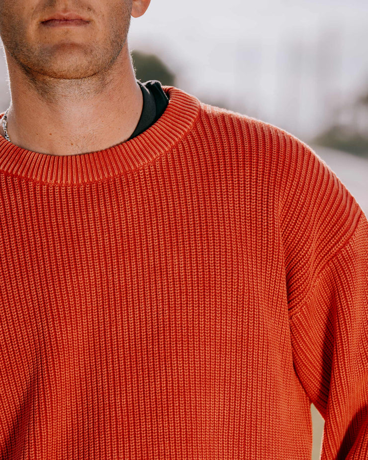 Fisherman Crew Sweater - Ember