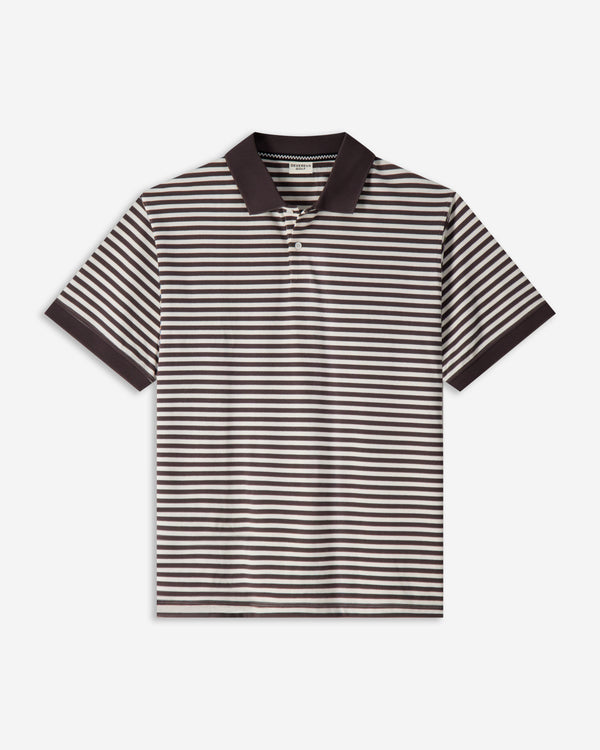 Camelback Polo - Brown / White Stripe