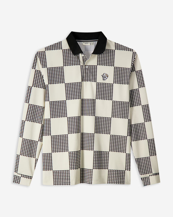 Back9 Checker Polo - Black / White
