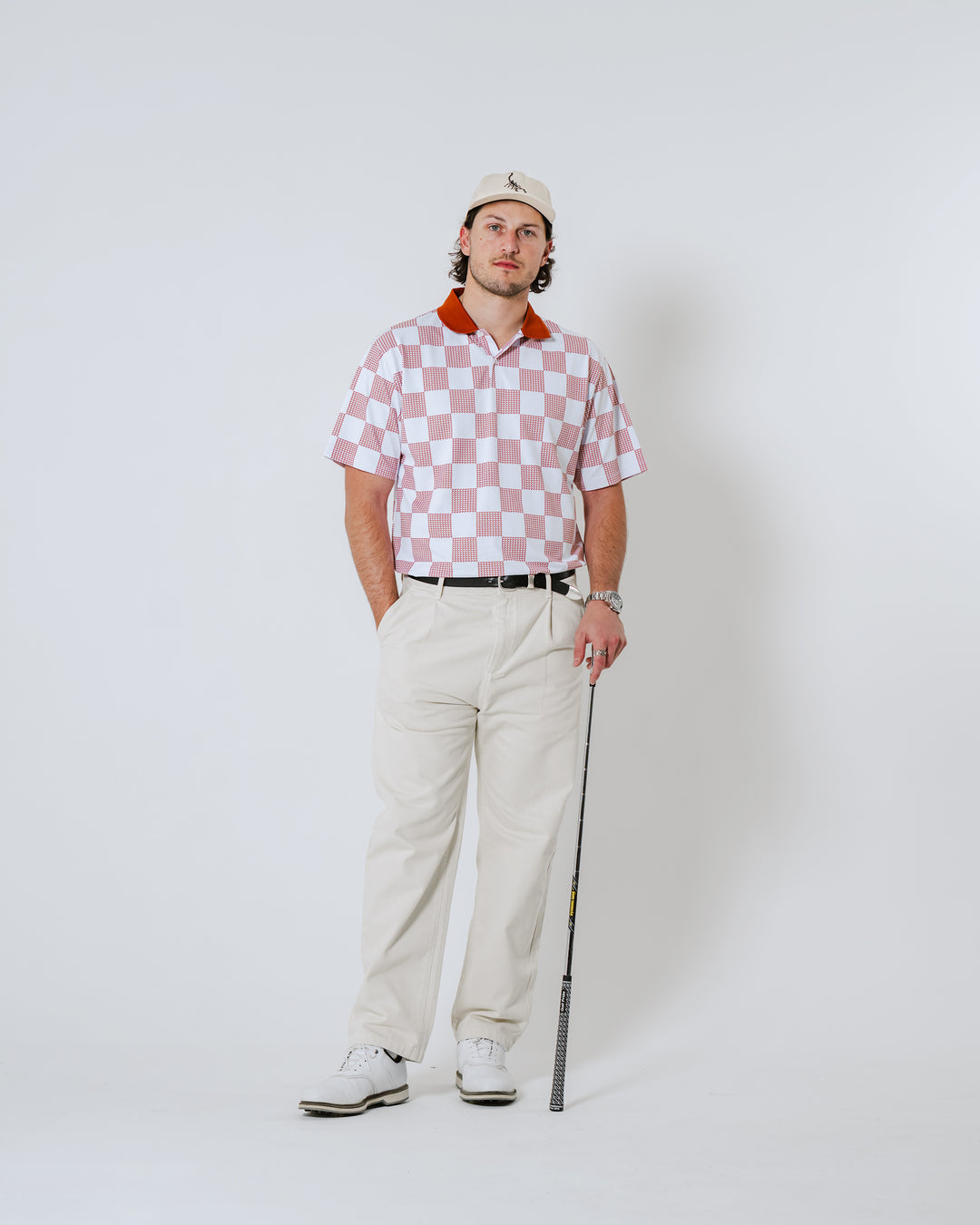 Front9 Polo - White / Cork | Devereux