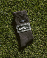 Checked Crew Sock - Graphite