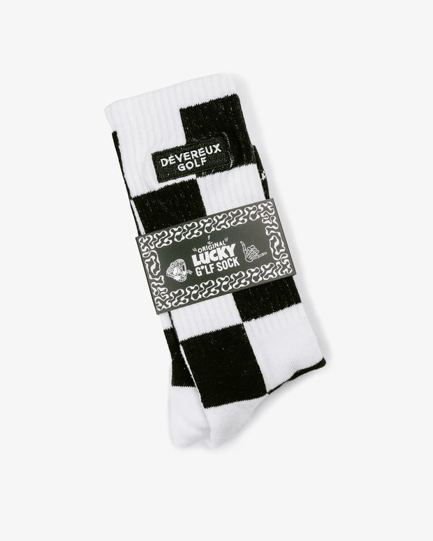 Big Check Crew Sock - Black / White