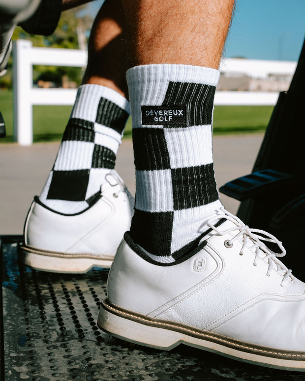 Big Check Crew Sock - Black / White