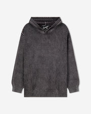 Gray ribbed sweater on a light gray background