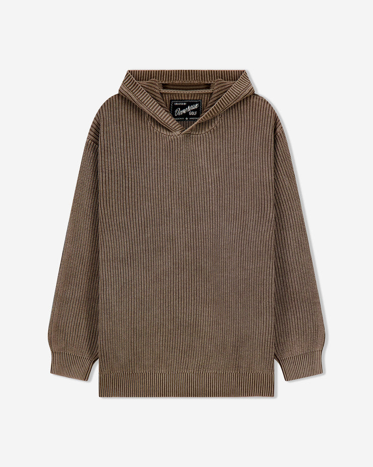 brown men's golf hoodie sweater