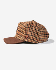 Houndstooth Skull Caddie Hat - Brown