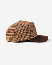 Houndstooth Skull Caddie Hat - Brown
