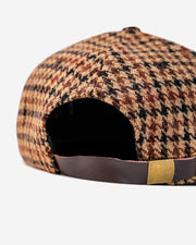 Houndstooth Skull Caddie Hat - Brown