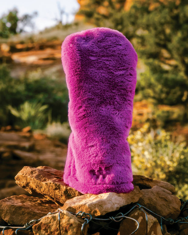 Fuzzy Golf Driver Head Cover - Plum