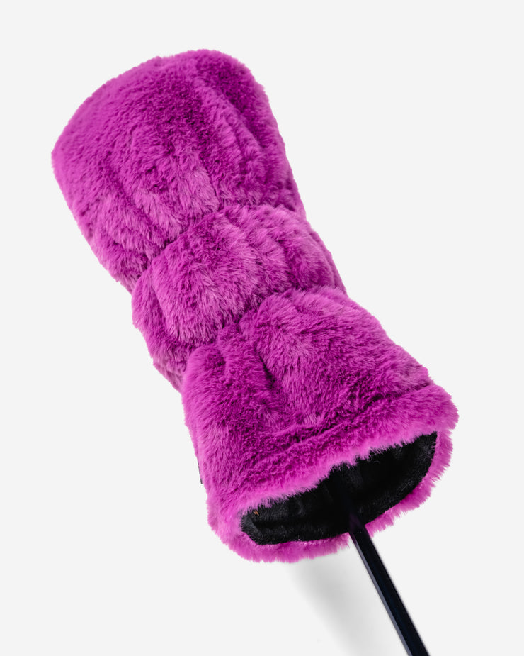 Fuzzy Golf Driver Head Cover - Plum