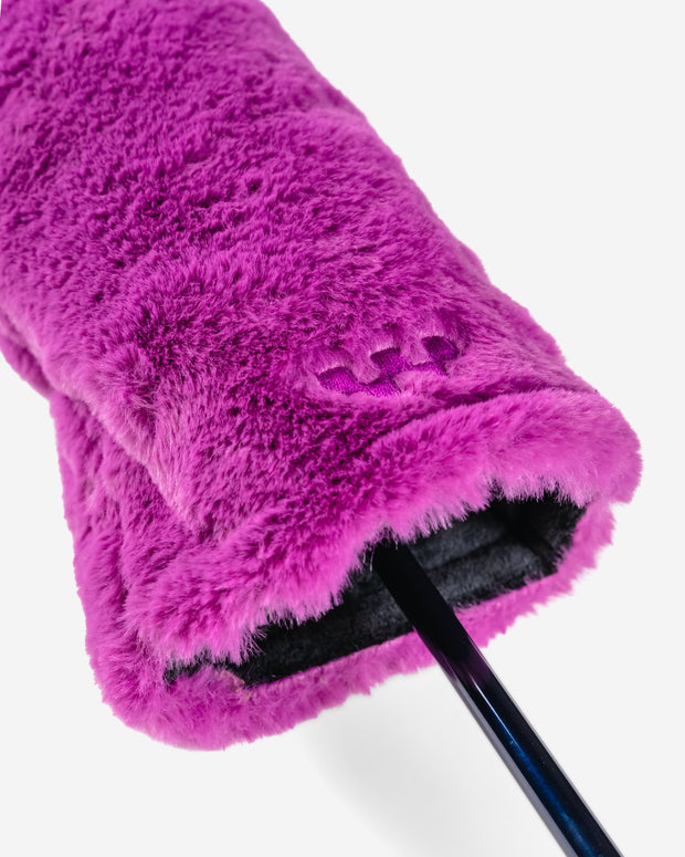 Fuzzy Golf Driver Head Cover - Plum