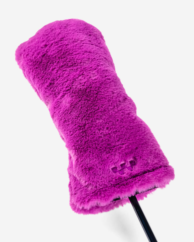 Fuzzy Golf Driver Head Cover - Plum