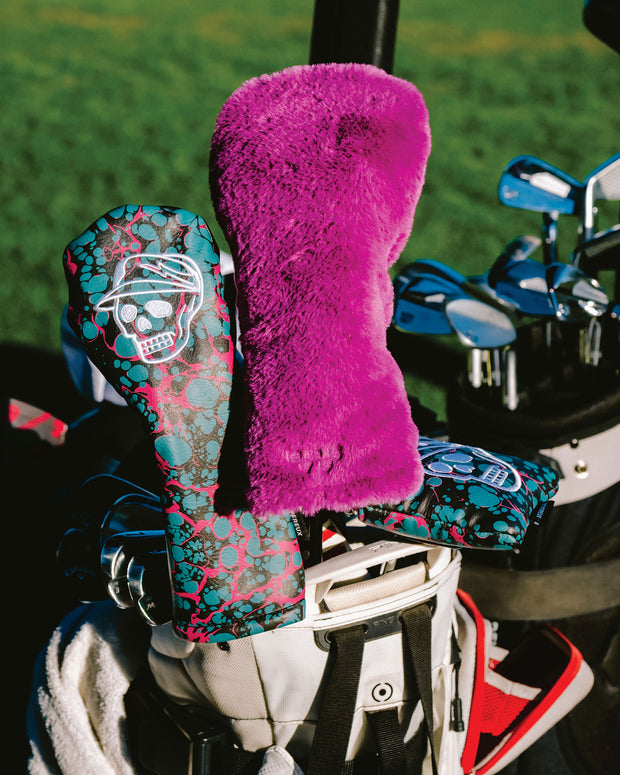 Fuzzy Golf Driver Head Cover - Plum