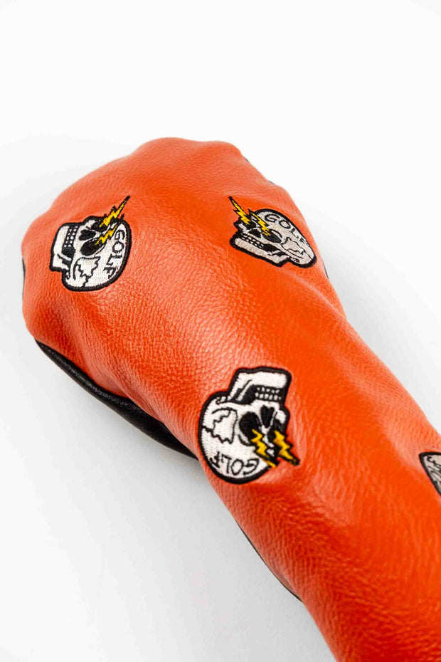 Maniac Shocker Skull Fairway Cover - Orange