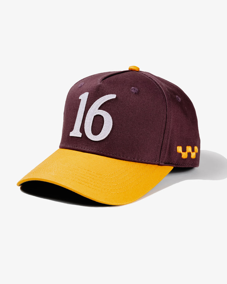 16 Hat - Burgundy/Orange