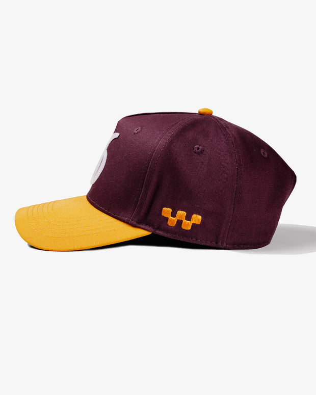 16 Hat - Burgundy/Orange