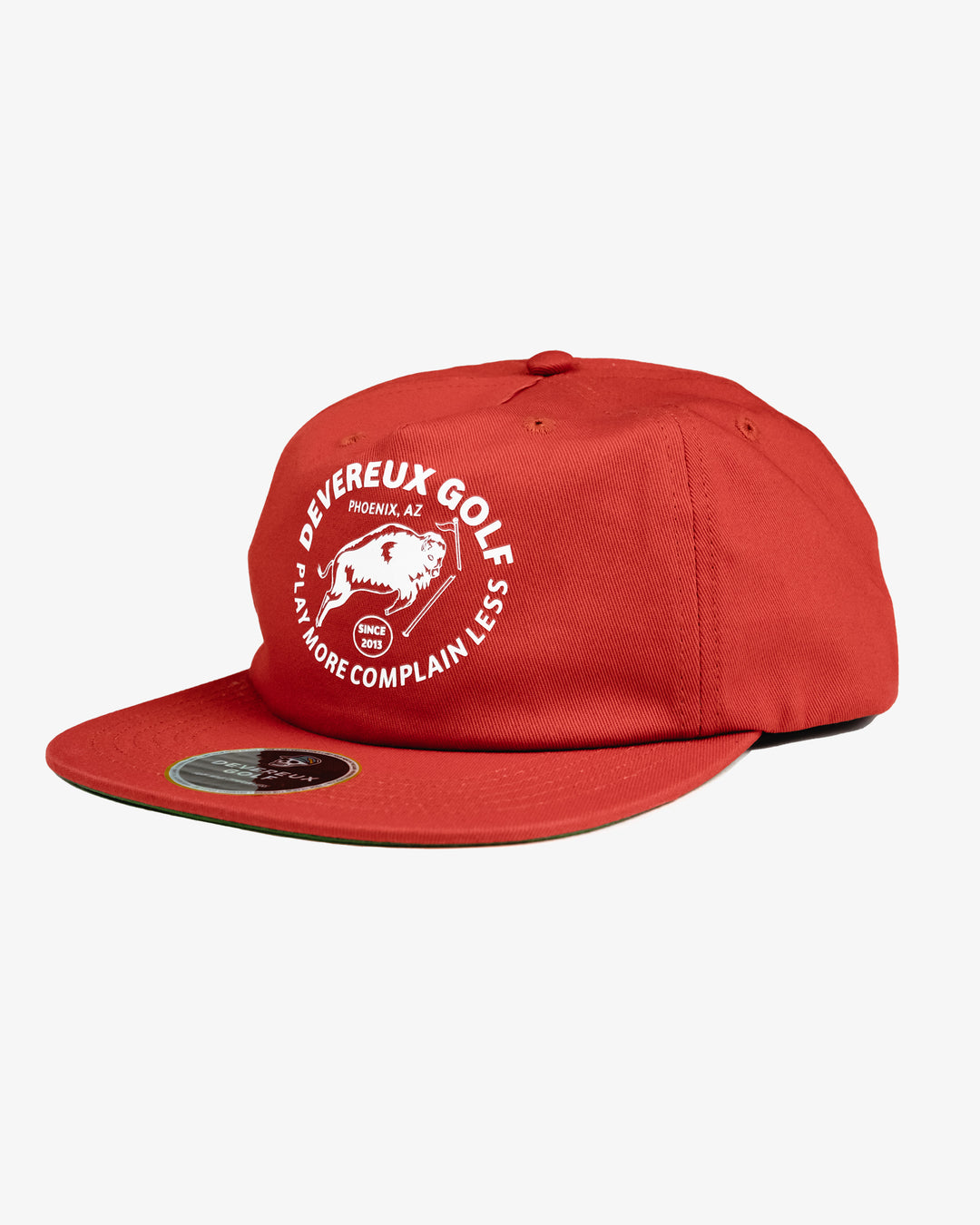 Bison Snapback Golf Hat - Rust Red - Devereux