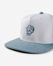 Skull Icon Two Tone Hat - White / Denim