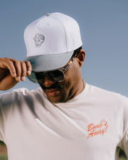Skull Icon Two Tone Hat - White / Denim