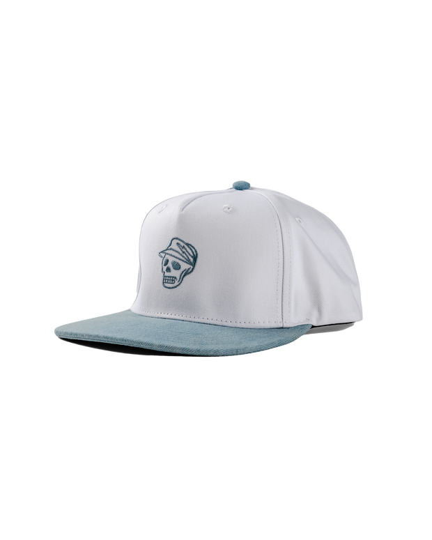 Skull Icon Two Tone Hat - White / Denim