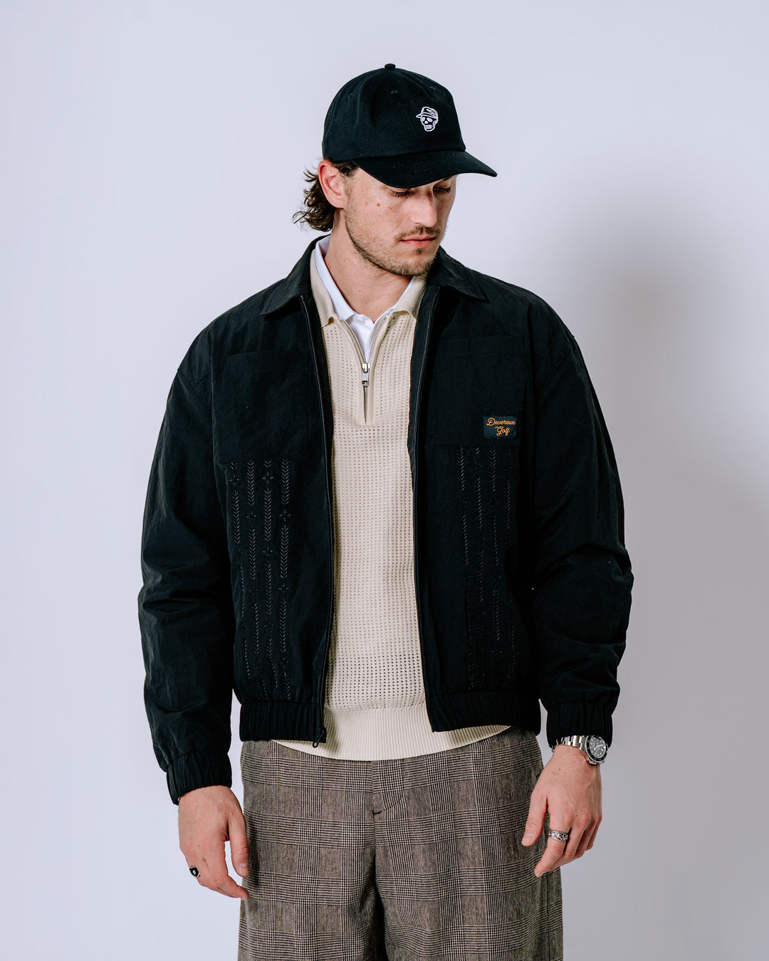 Nylon Full Zip Jacket - Black – Devereux