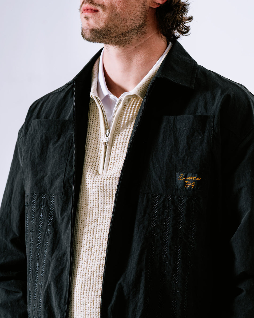 Nylon Full Zip Jacket - Black – Devereux