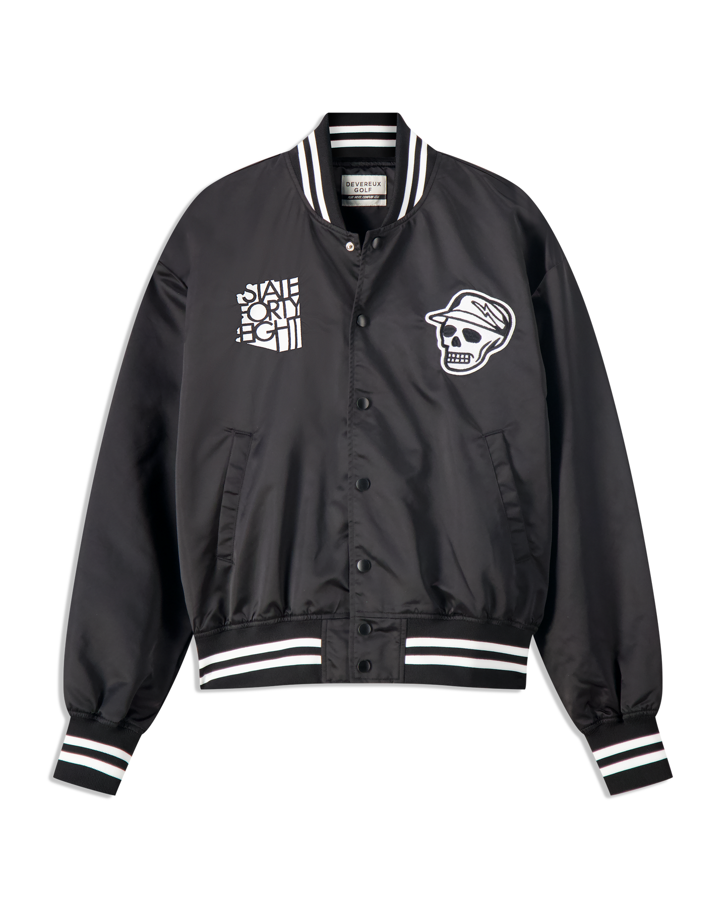 Locals Only Satin Bomber Jacket - Black – Devereux Locals Only Satin Bomber Jacket - Black – Devereux