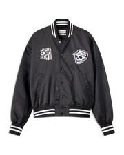 Locals Only Satin Bomber Jacket - Black