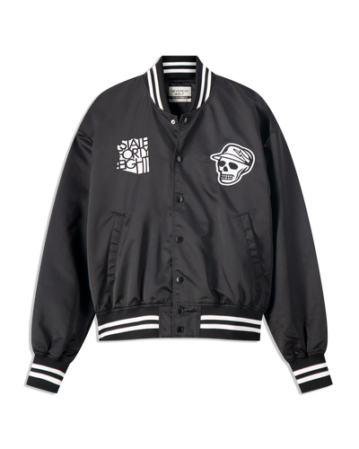 Locals Only Satin Bomber Jacket - Black