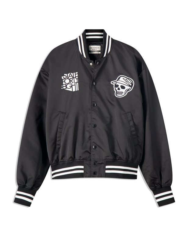 Locals Only Satin Bomber Jacket - Black