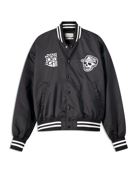 Locals Only Satin Bomber Jacket - Black – Devereux