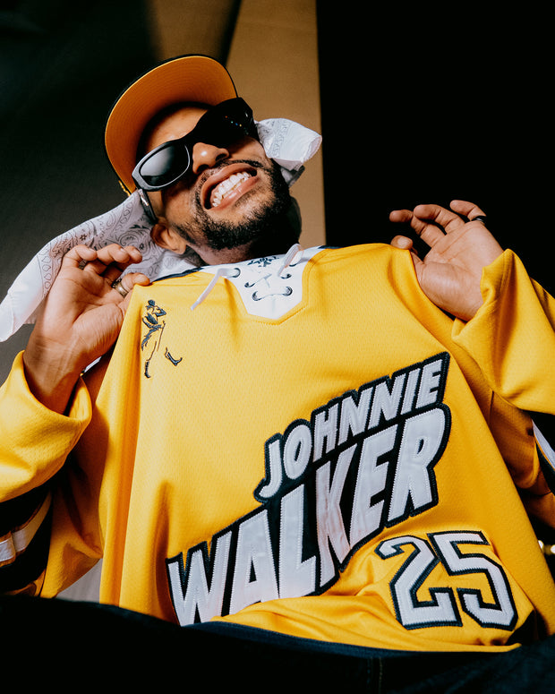 Johnnie Walker Away Hockey Jersey - Yellow / Navy