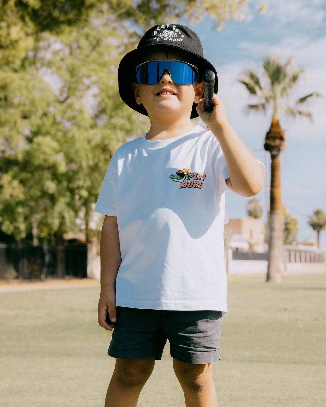 Kids Play More Gator Tee - White – Devereux